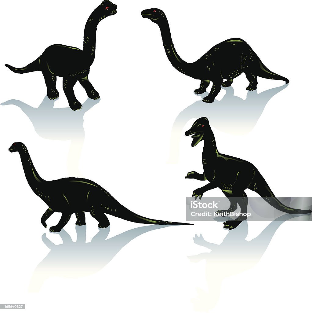 Dinosaurier-Silhouetten - Lizenzfrei Ausgestorbene Tierart Vektorgrafik