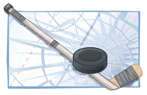 Vector illustration of Hockey Broken Ice