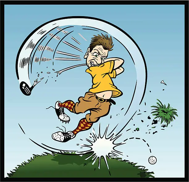 Vector illustration of Crazy Golfer