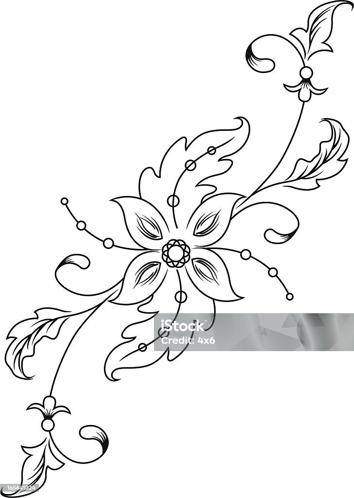 Flor elemento de diseño - arte vectorial de Acurrucado libre de derechos