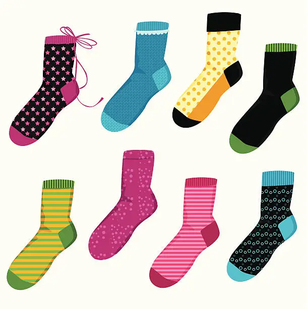 Vector illustration of Colourful socks