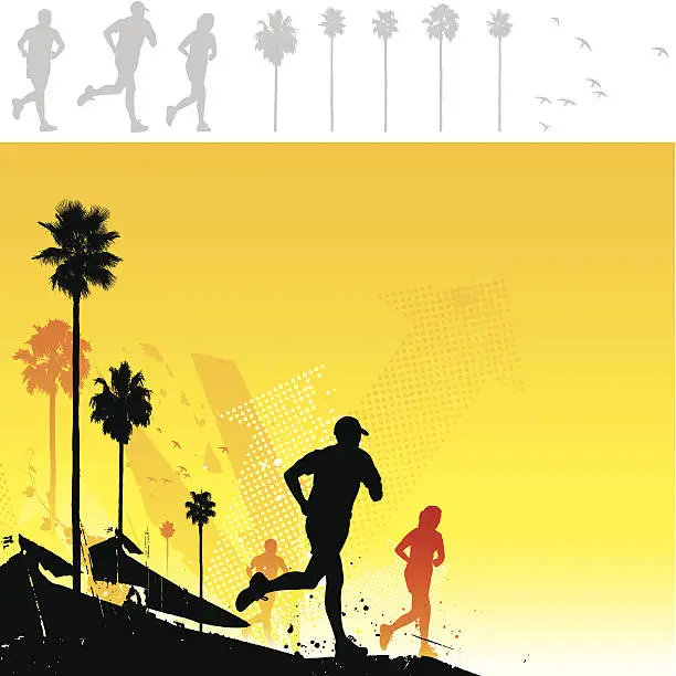 Vector illustration of Summer running