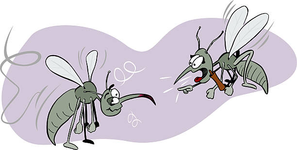 Drunk mosquito vector art illustration