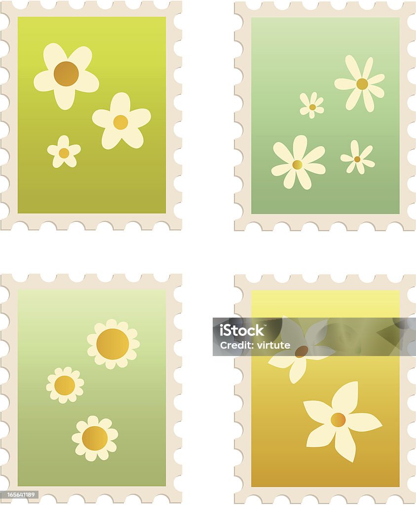 Selos de flor - Vetor de Amarelo royalty-free