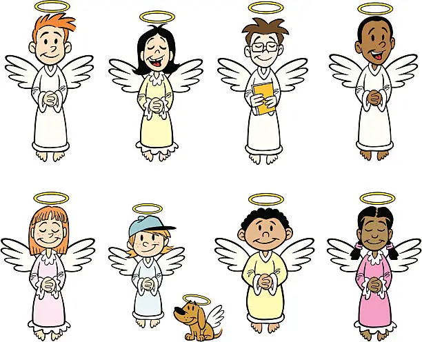 Vector illustration of Kid Angels
