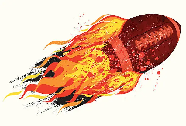 Vector illustration of flaming football