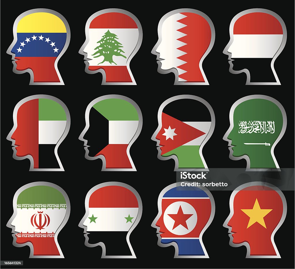 Гражданство Флаг значок набор - Векторная графика Бахрейн роялти-фри