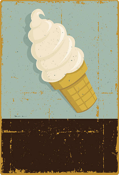 Bекторная иллюстрация Мороженое в вафельном рожке