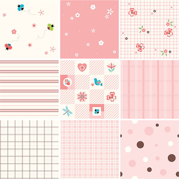 pretty_seamless_pink - butterfly backgrounds seamless pattern stock-grafiken, -clipart, -cartoons und -symbole