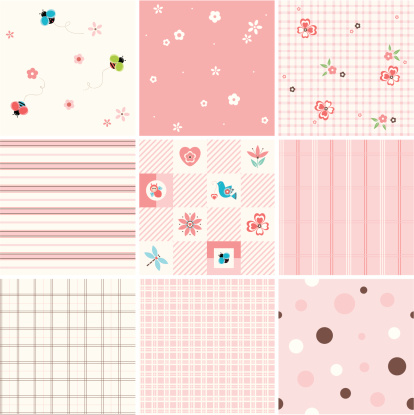 Vector seamless patterns. Easy to use. Saved in AI, EPS and JPG.