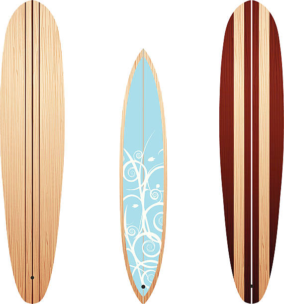 bildbanksillustrationer, clip art samt tecknat material och ikoner med wooden longboards - longboarding surfing