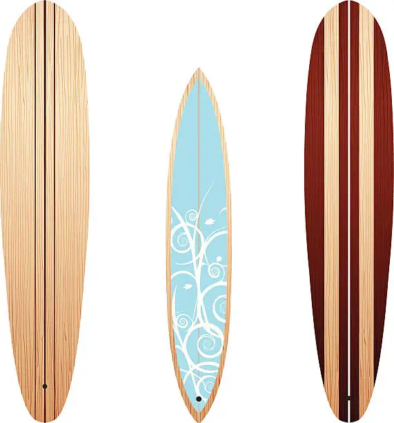 Vector illustration of Wooden Longboards