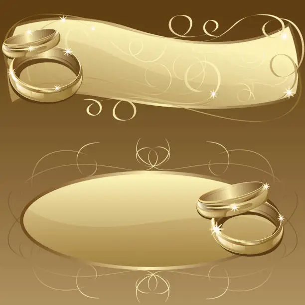 Vector illustration of Beautiful wedding Rings/Banners