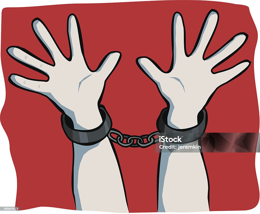 Handcuffed ręce - Grafika wektorowa royalty-free (Autorytet)