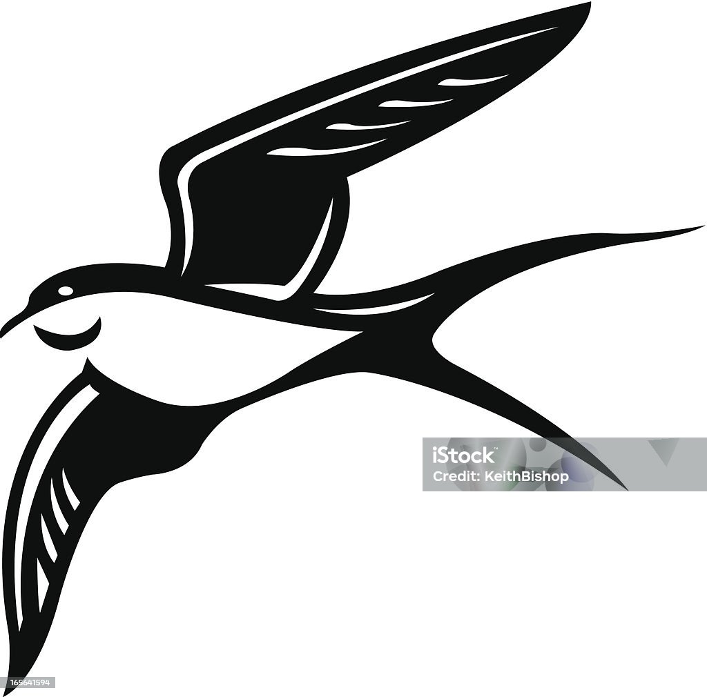 Gorrión-Flying pájaro - arte vectorial de Gorrión libre de derechos