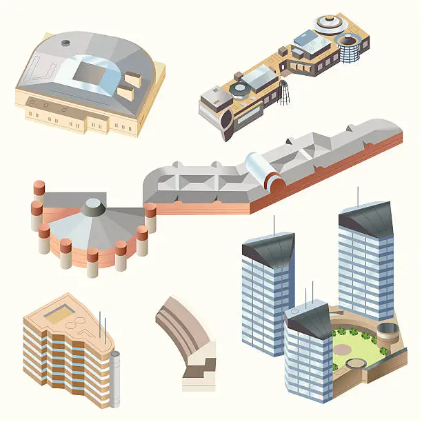 Vector illustration of Ultra Modern buildings #1