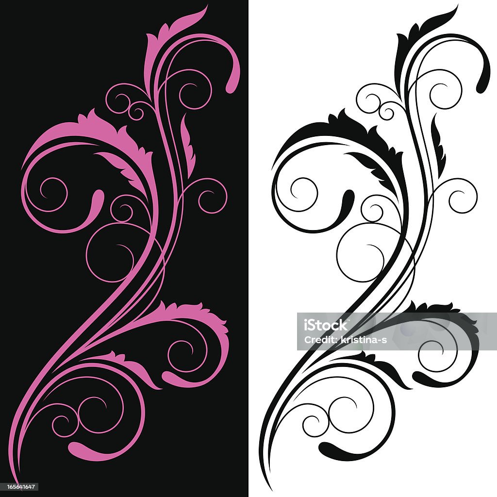 Élégant motif floral swirl - clipart vectoriel de Circonvolution libre de droits