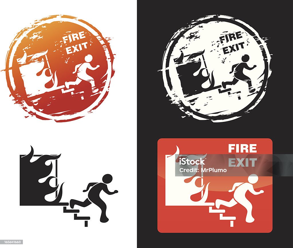 Знак Пожарного выхода - Векторная графика Пожарная лестн�ица роялти-фри