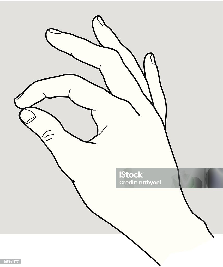 Hand_with_finger_on_thuMB - Royalty-free Instruções arte vetorial