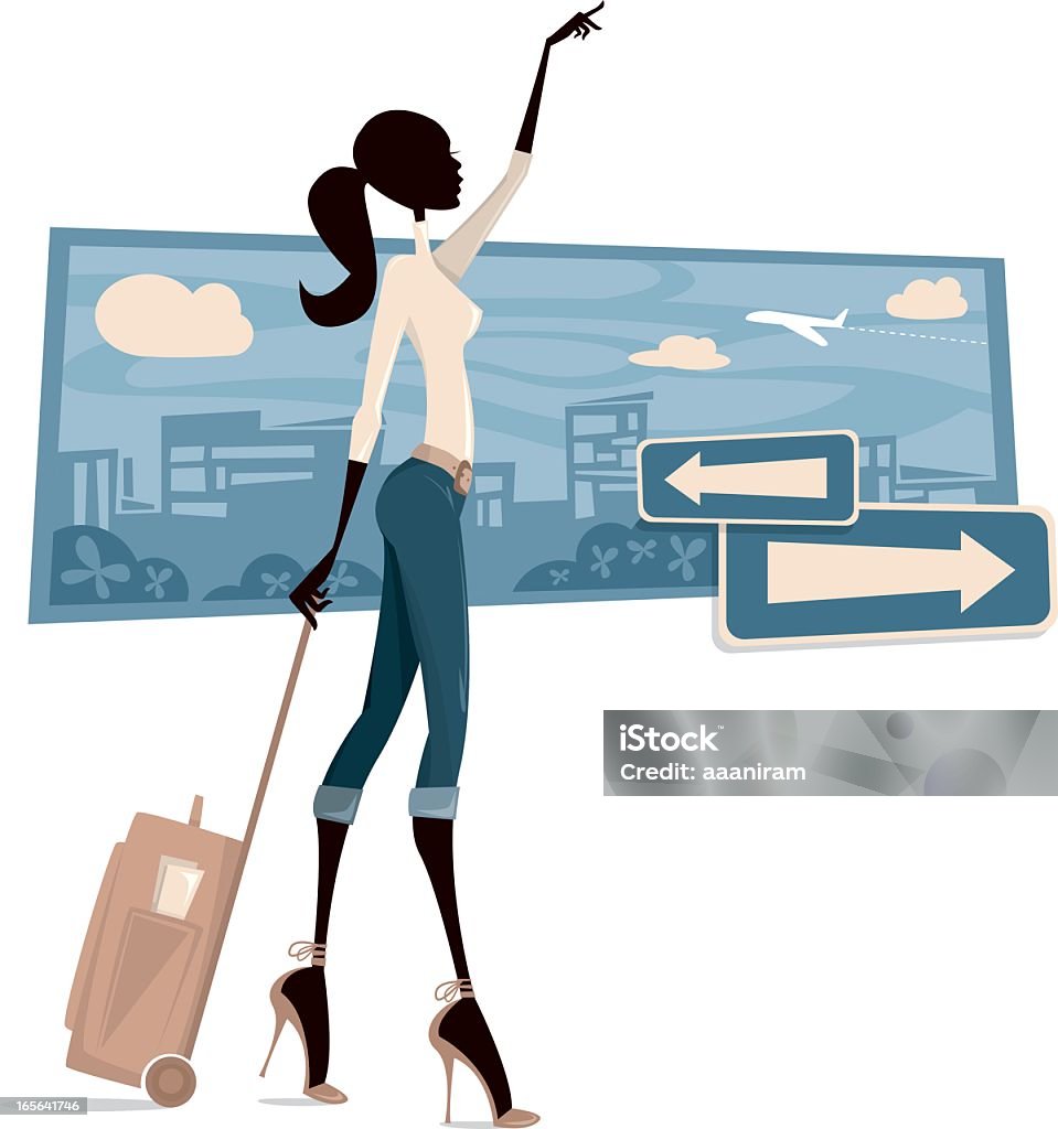 À l'aéroport - clipart vectoriel de Voyage libre de droits