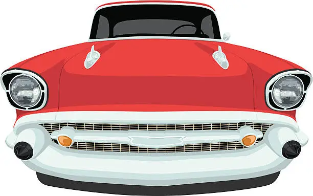 Vector illustration of Vector 1957 Chevrolet Bel Air - Front View