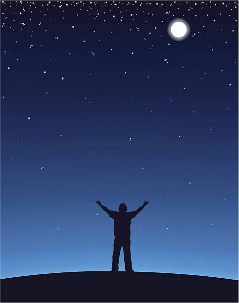 Man Worship vector art illustration