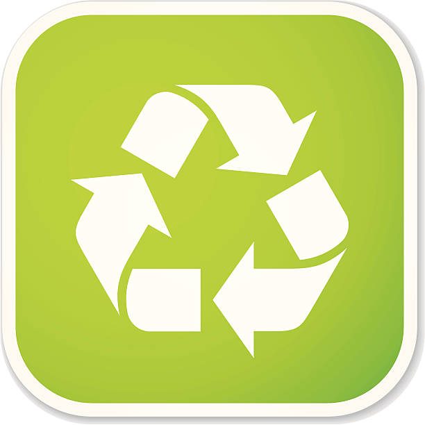 recycling symbol sq sticker recycling symbol on the green sticker, with soft shadow.  mobius strip stock illustrations