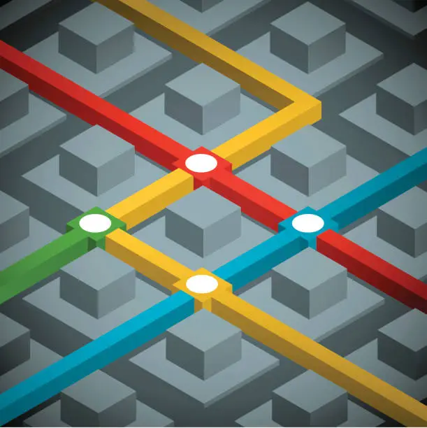 Vector illustration of Route Intersection