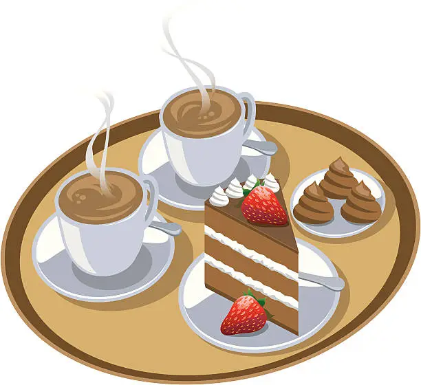 Vector illustration of Coffee and Cake