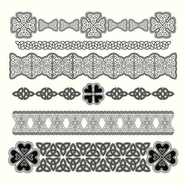 ilustrações de stock, clip art, desenhos animados e ícones de elemento de design de dia de são patrick - celtic cross