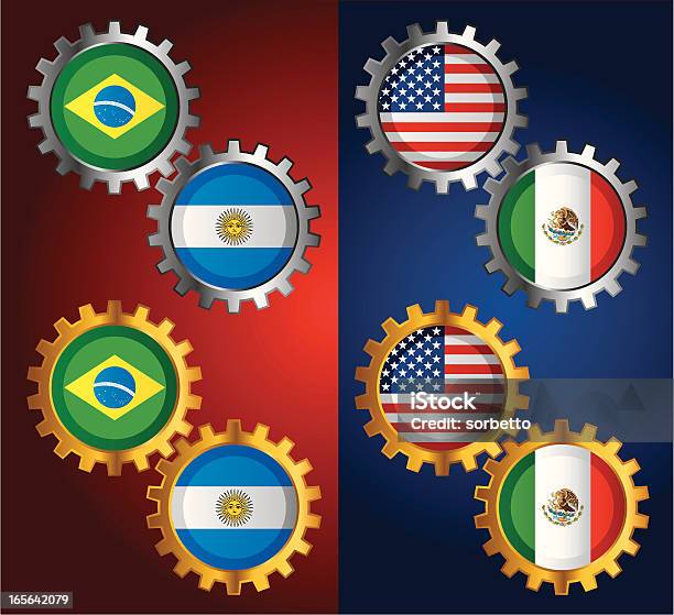 Золотой Серебряный Экипировку Национальный Флаг — стоковая векторная графика и другие изображения на тему Круг - Круг, Мексиканский флаг, Machinery