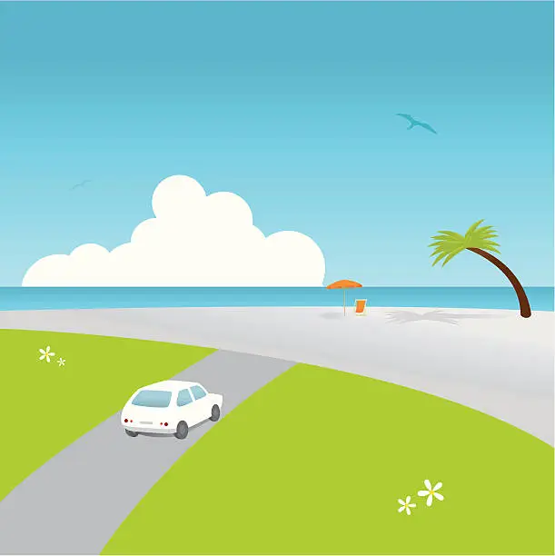 Vector illustration of Going to the beach