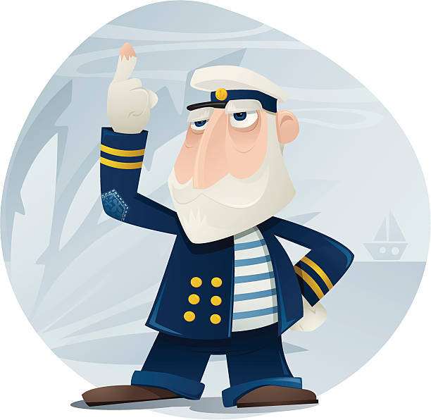 ilustraciones, imágenes clip art, dibujos animados e iconos de stock de captain sog e. inferior - men old human eye beard