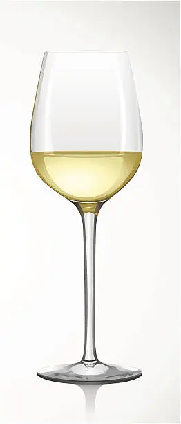 Vector illustration of White Wine Glass -  Weißweinglas