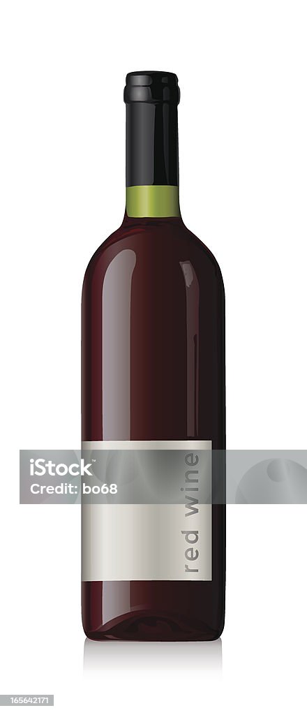 Бутылка красного вина - Векторная графика Вино роялти-фри