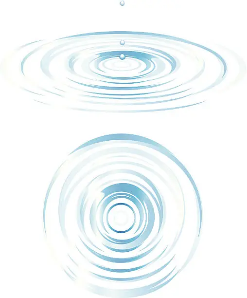 Vector illustration of Top and Side View of Ripples