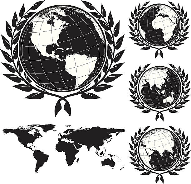 global wreath vector art illustration