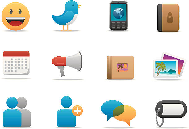 Social Network icons | Premium Matte series Matte & soft lookin' icon set for your web page, interactive, presentation, print, and all sorts of design need.  microblogging stock illustrations