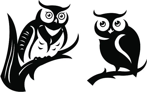 Vector illustration of Owls