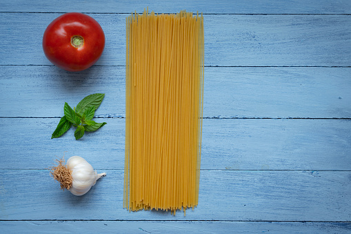 Ingredients for cooking spaghetti