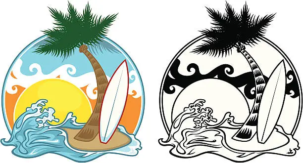 Vector illustration of Beach design