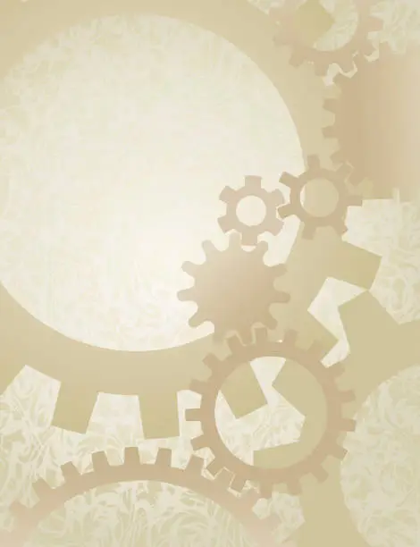 Vector illustration of Gears on old parchment