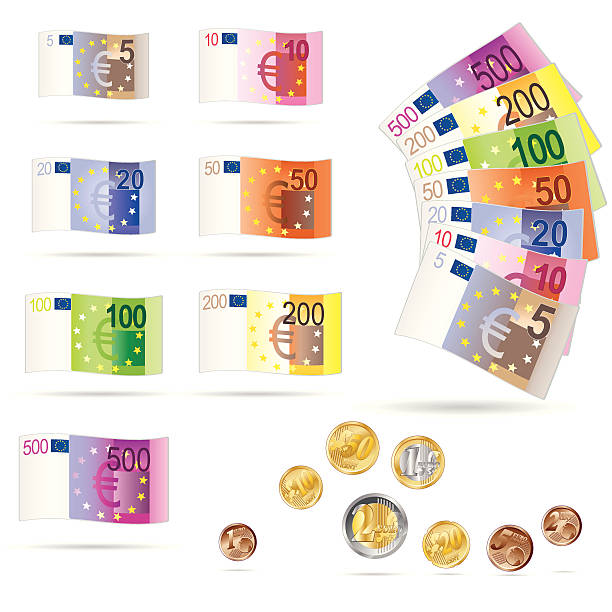 geld - 50 euro cent stock illustrations