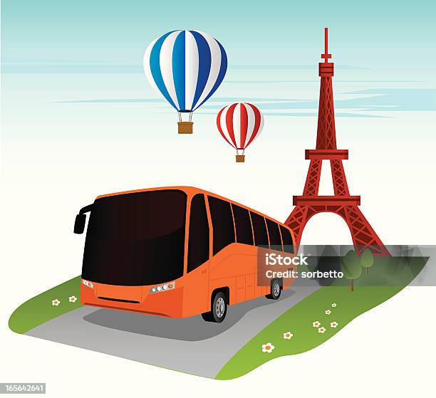 Voyage À Paris Vecteurs libres de droits et plus d'images vectorielles de Autocar - Autocar, Bus touristique, Bus