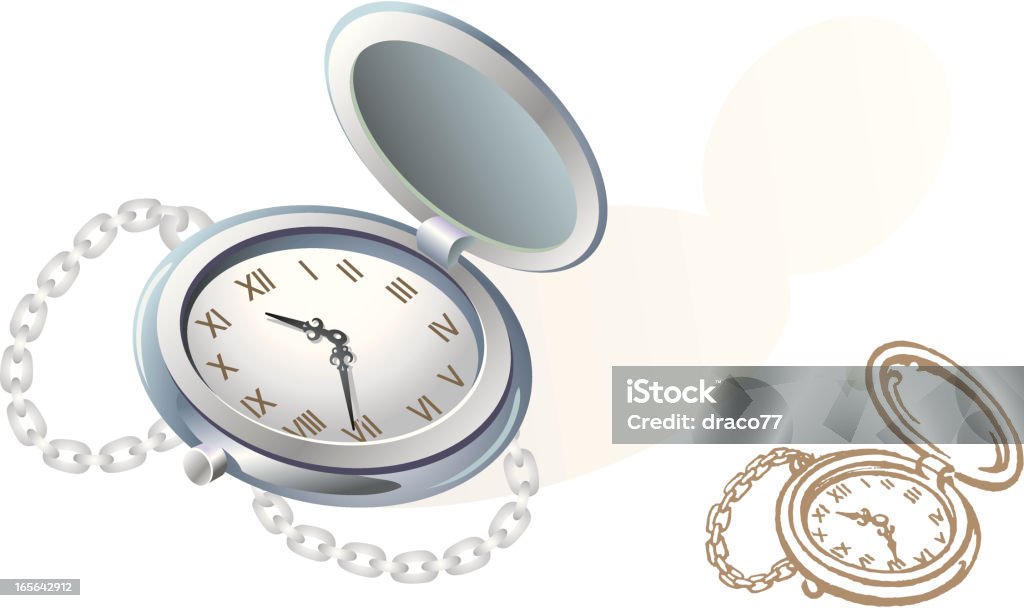 Pocket Watch Vintage Object in two variations, with high resolution jepg, properly group elements Pocket Watch stock vector