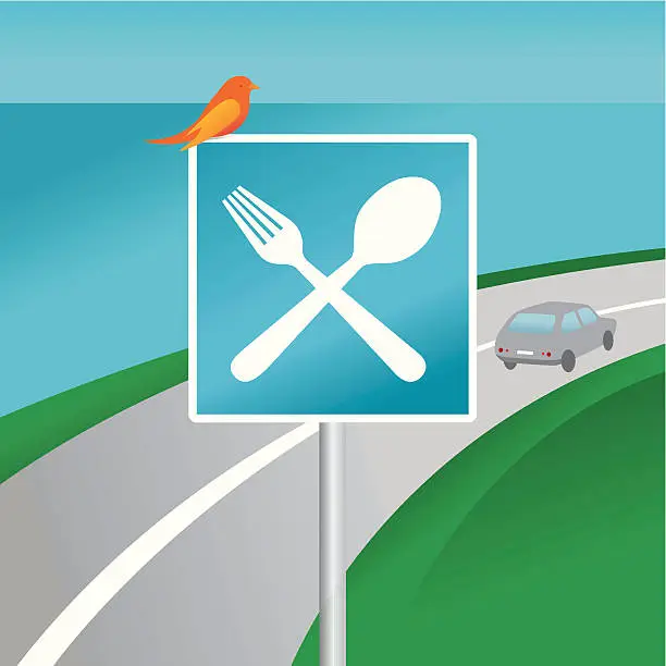 Vector illustration of Next stop: restaurant!