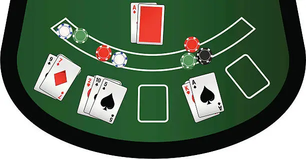 Vector illustration of Vegas Blackjack Table
