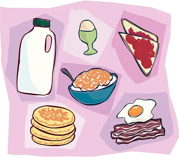 Vector illustration of Breakfast Montage