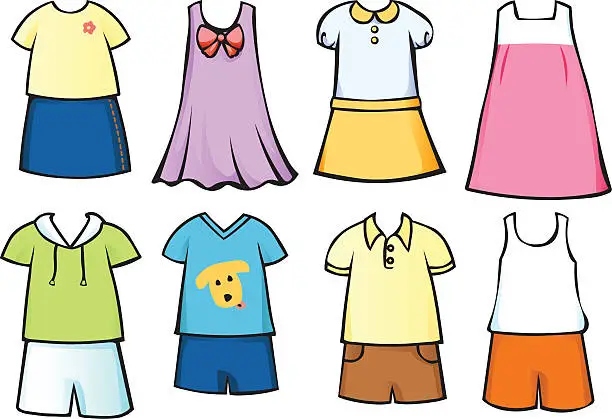 Vector illustration of Clothes for children