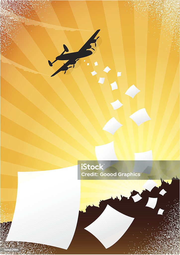 Avión flyering los folletos en formato A4 - arte vectorial de Aire libre libre de derechos